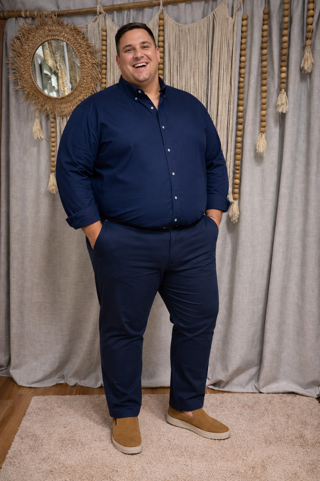 Pantalón corte chino elastizado talle 62 al 70