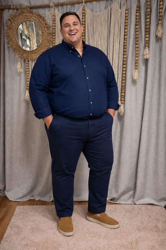 Pantalón corte chino elastizado talle 62 al 70